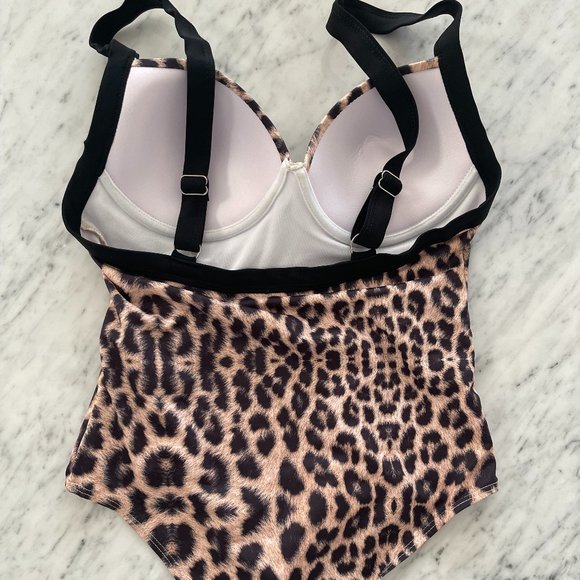 Leopard Print One Piece Swimsuit - Picture 2 of 2